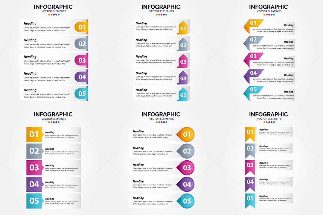 Pacote de Infográficos Vetoriais Vetor EPS