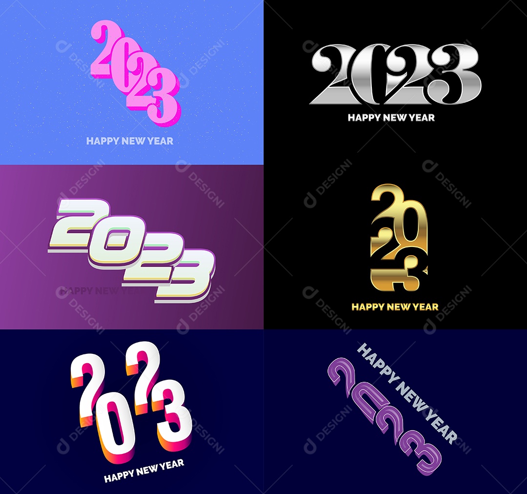 Logotipo 2023 Feliz Ano Novo Vetor EPS