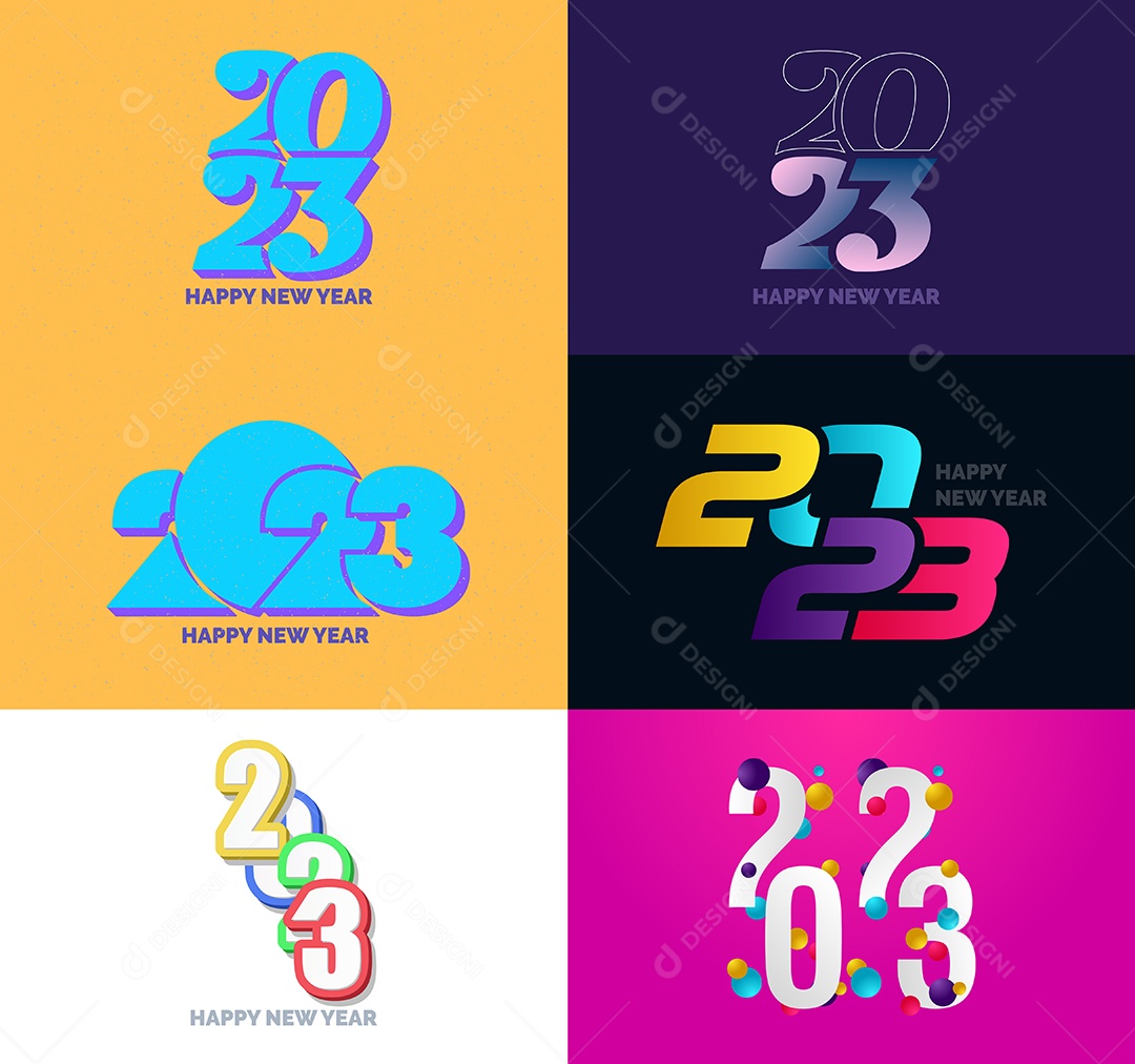 Logotipo 2023 Feliz Ano Novo Vetor EPS