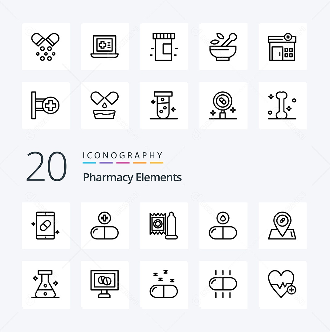 Pacote de Ícone e Elementos Vetores EPS