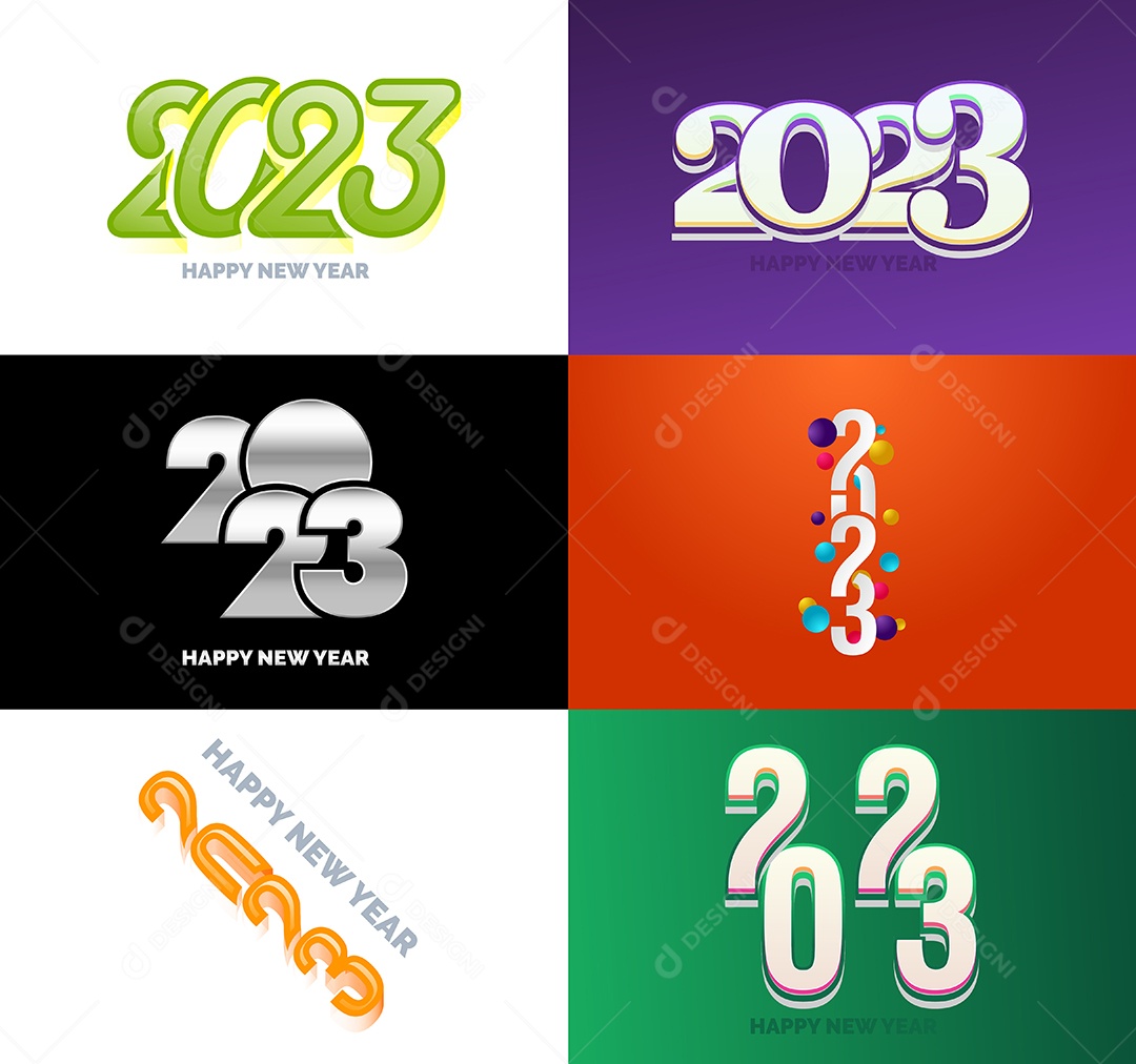 Logotipo 2023 Feliz Ano Novo Vetor EPS