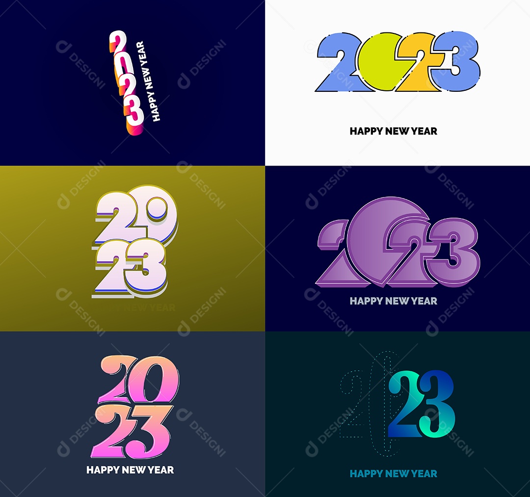 Logotipo 2023 Feliz Ano Novo Vetor EPS