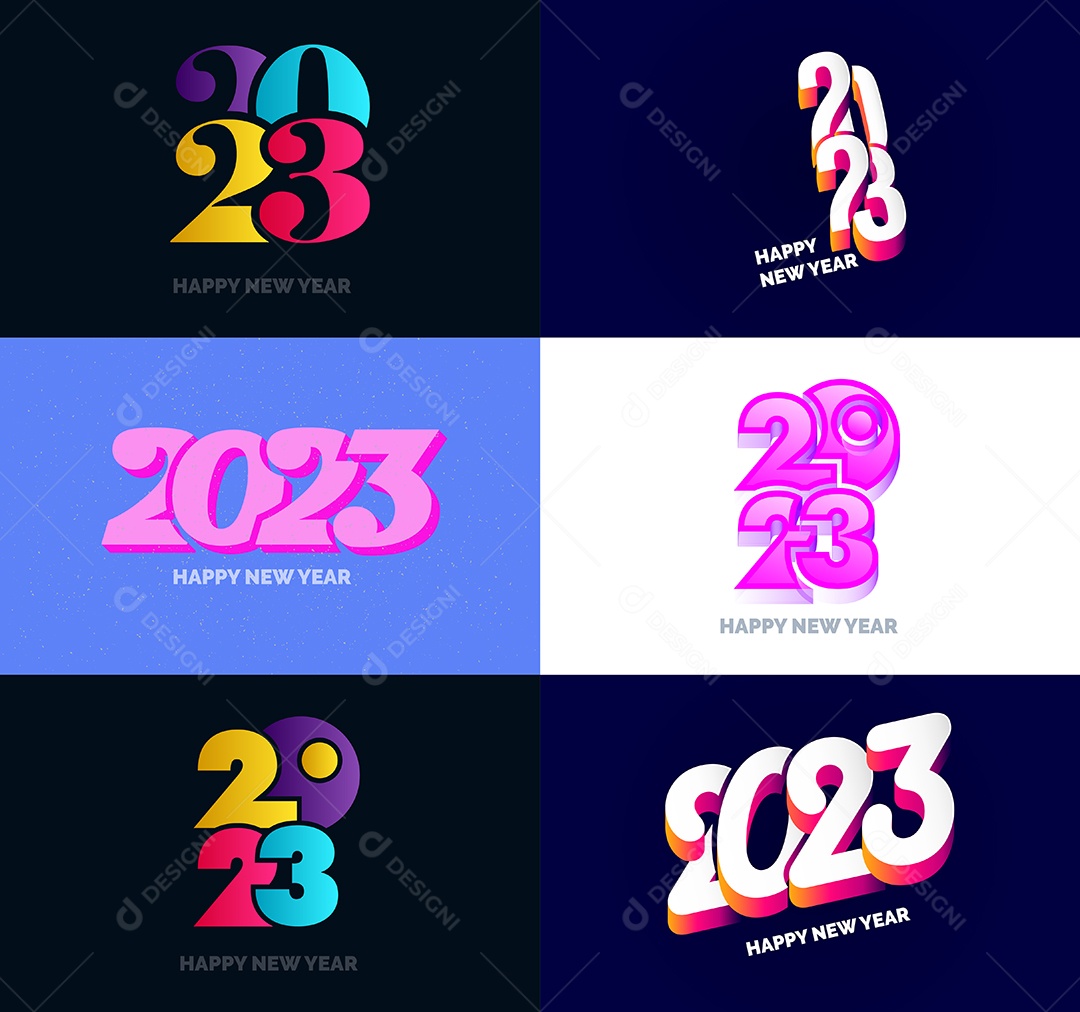 Logotipo 2023 Feliz Ano Novo Vetor EPS