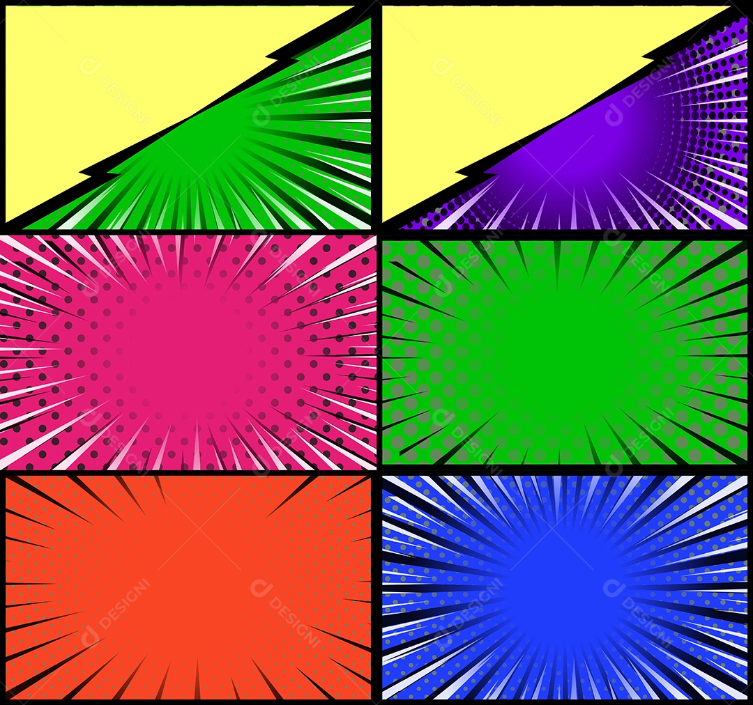 Vetor Retrô De Fundo Em Quadrinhos Coloridos Vetor EPS