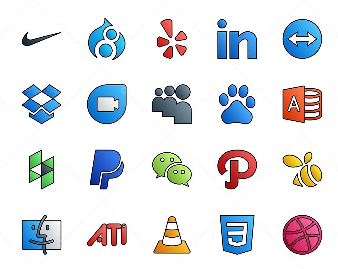 Pacote De Redes Sociais Vetor EPS