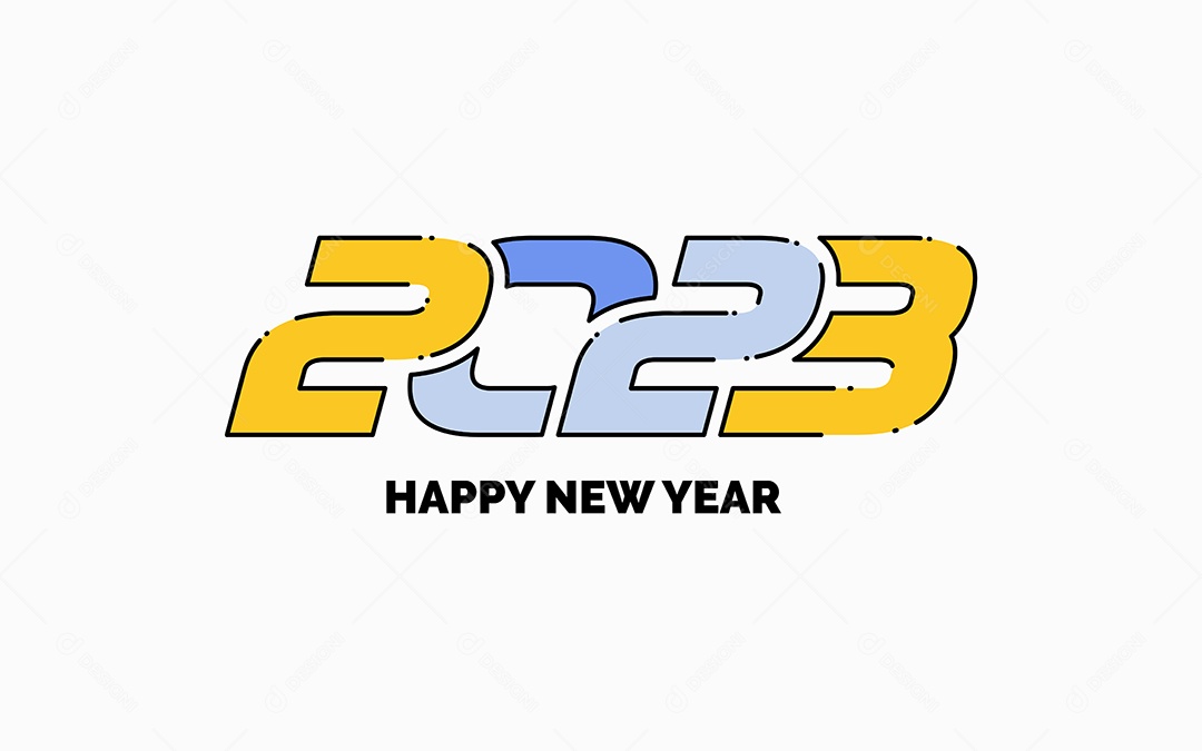 Logotipo De Feliz Ano Novo 2023 Vetor EPS
