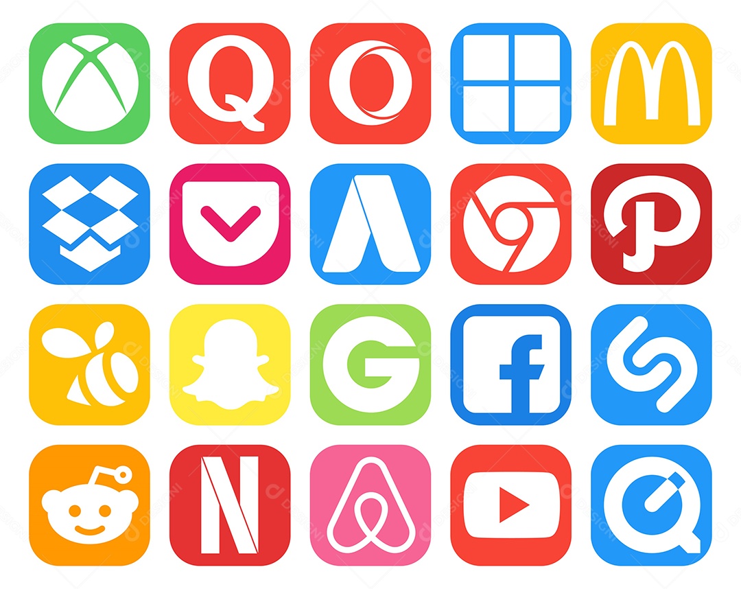 Pacote De Redes Sociais Vetor EPS