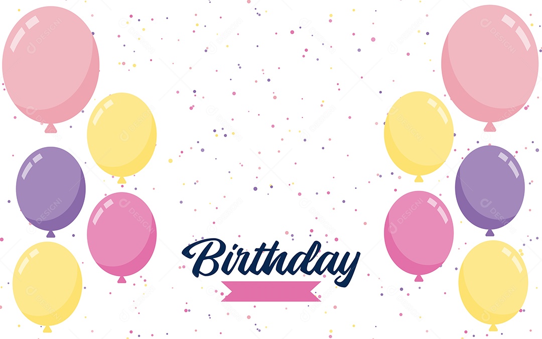 Texto De Feliz Aniversário Vetores EPS