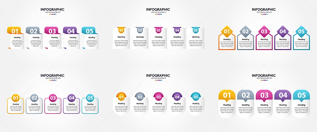 Pacote De Infográficos Vetoriais Vetor EPS