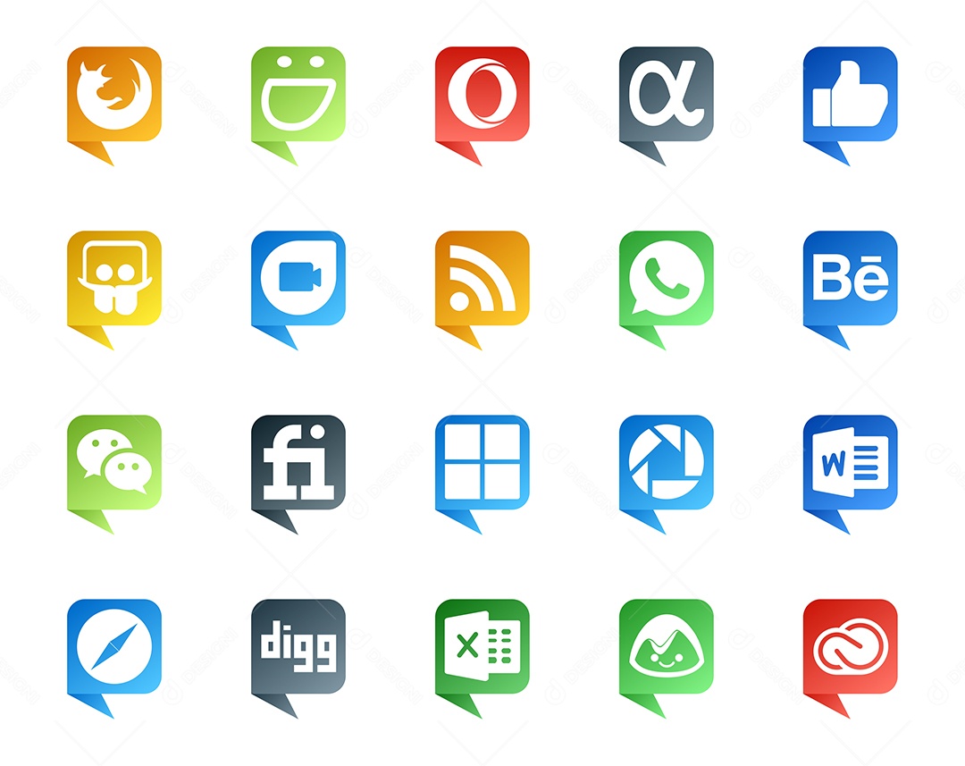 Pacote De Redes Sociais Vetor EPS