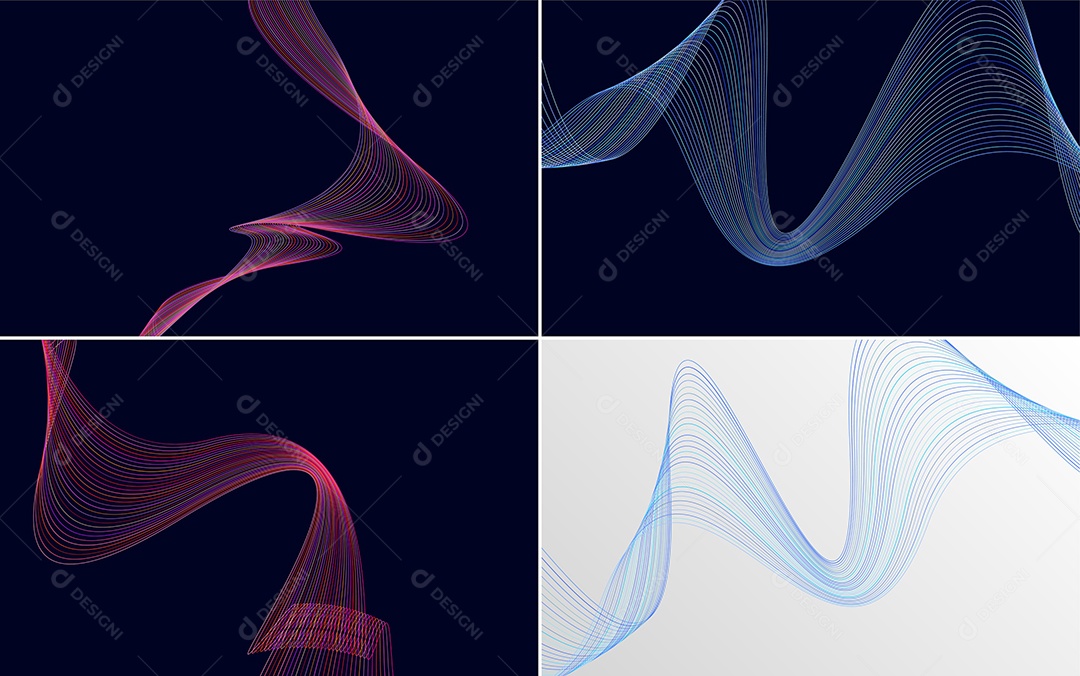 Ondas Sonoras Coloridas Dinâmicas De Linhas Mínimas Vetor EPS