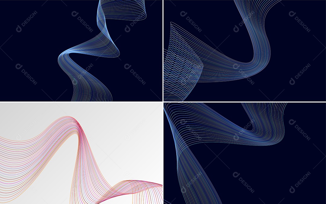 Ondas Sonoras Coloridas Dinâmicas De Linhas Mínimas Vetor EPS