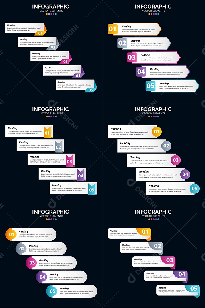 Pacote De Infográficos Vetoriais Vetor EPS