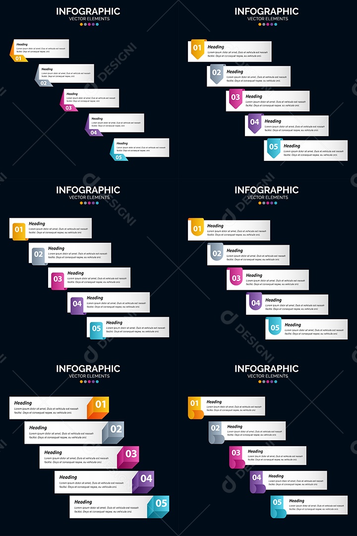 Pacote De Infográficos Vetoriais Vetor EPS