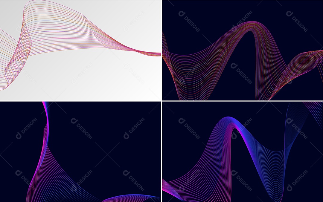 Ondas Sonoras Coloridas Dinâmicas De Linhas Mínimas Vetor EPS