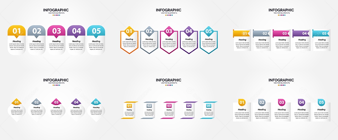 Pacote De Infográficos Vetoriais Vetor EPS