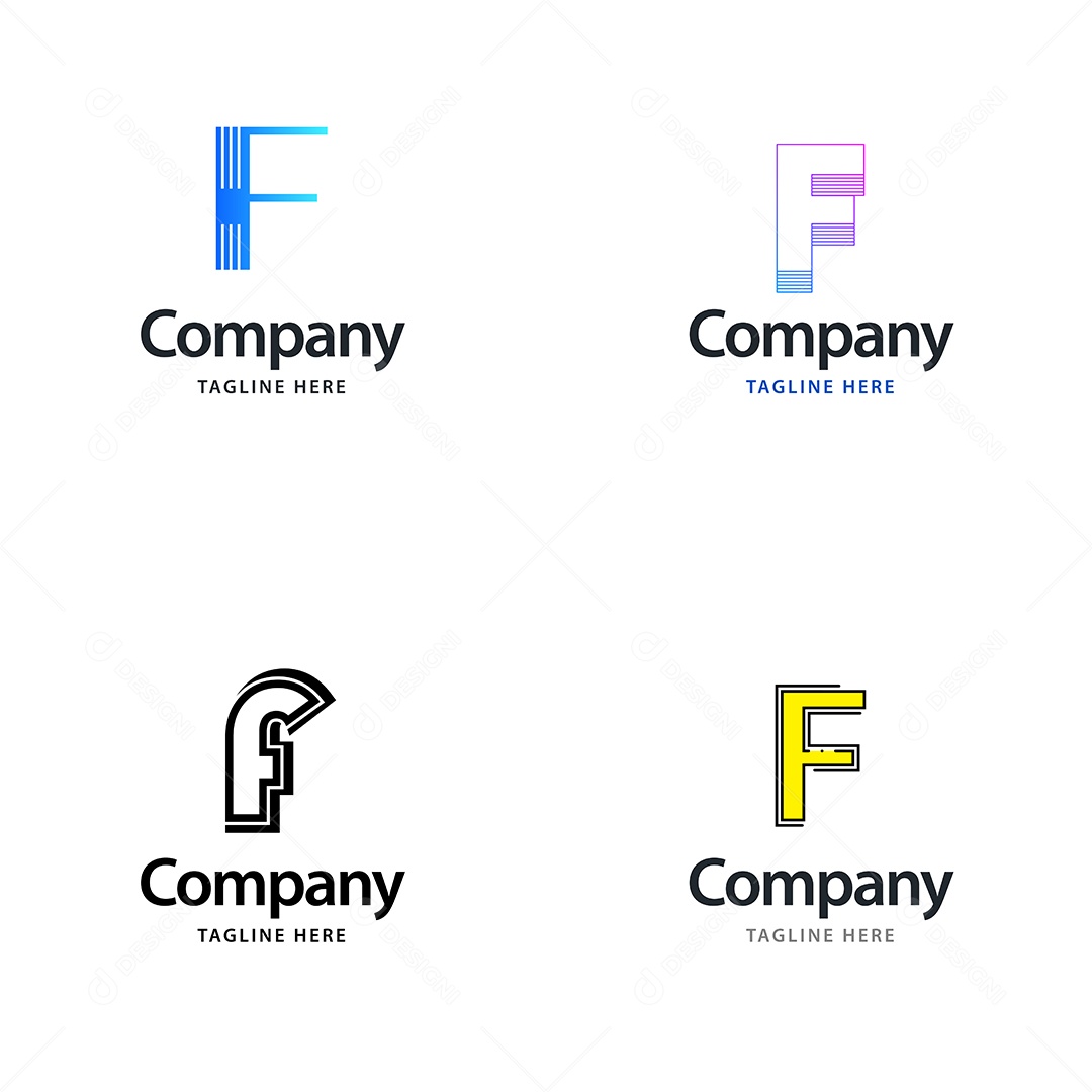Logo F Personalizada Logotipos Modernos EPS