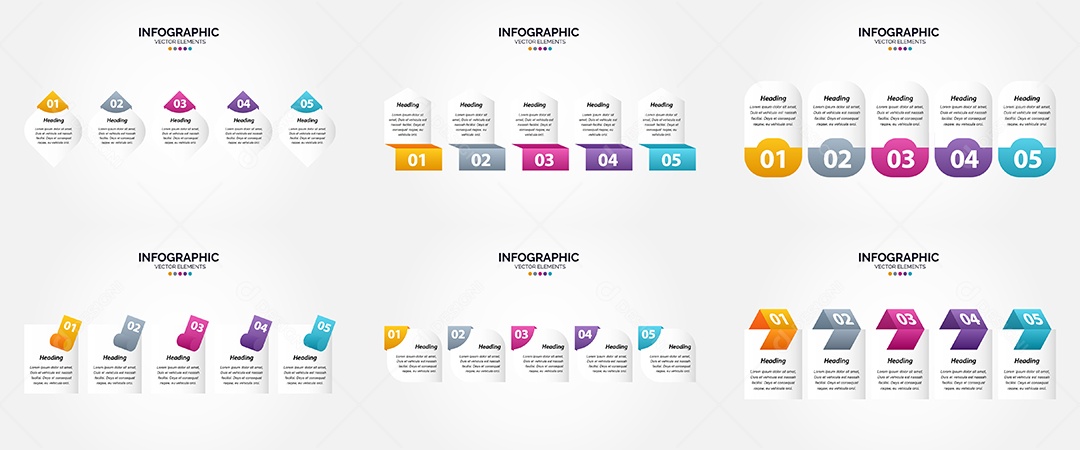 Pacote De Infográficos Vetoriais Vetor EPS