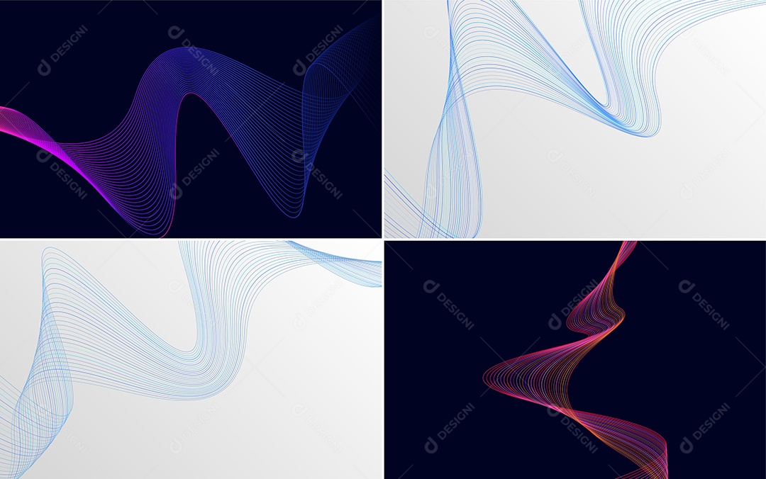 Ondas Sonoras Coloridas Dinâmicas De Linhas Mínimas Vetor EPS
