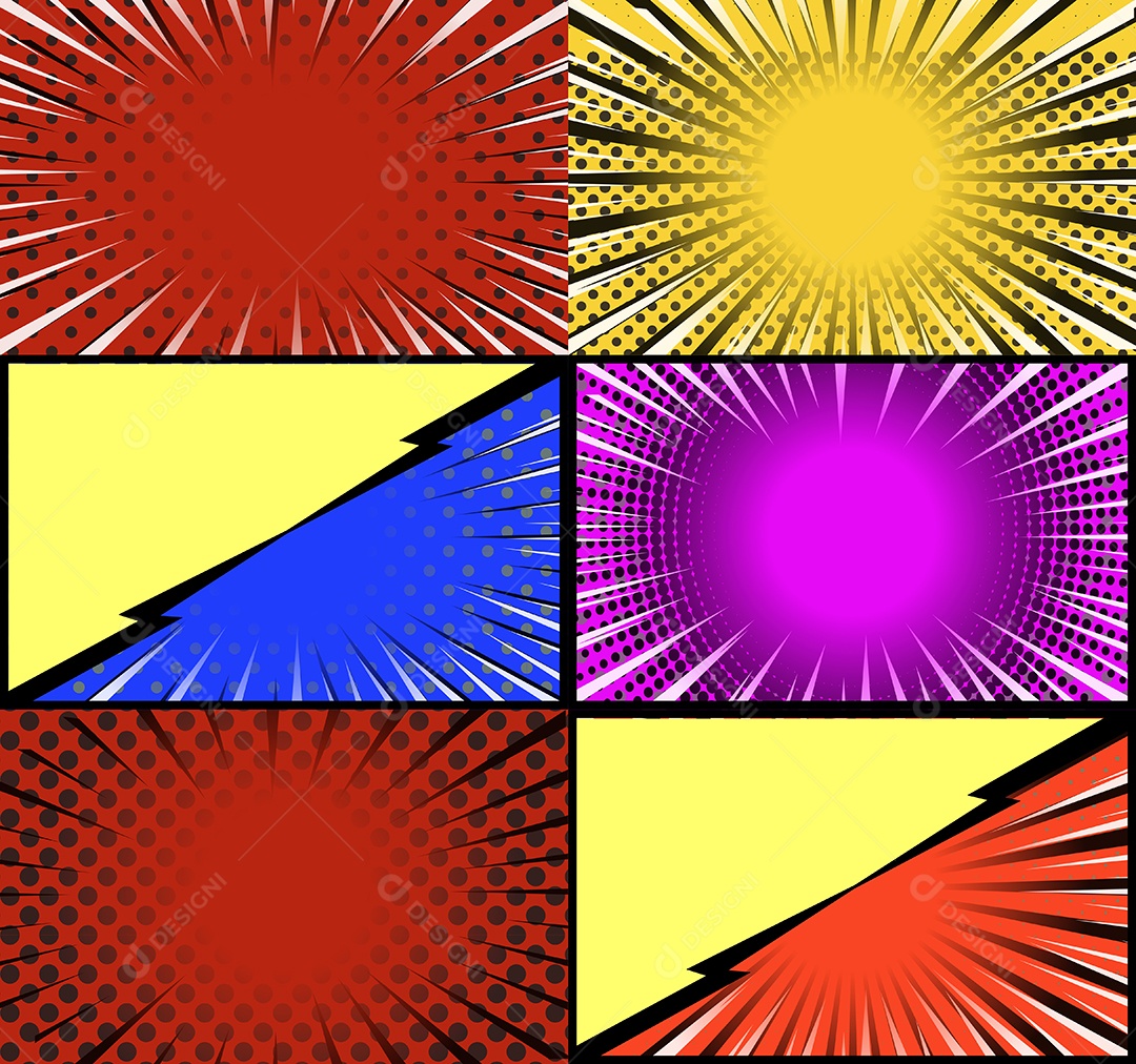 Vetor Retrô De Fundo Em Quadrinhos Coloridos Vetor EPS