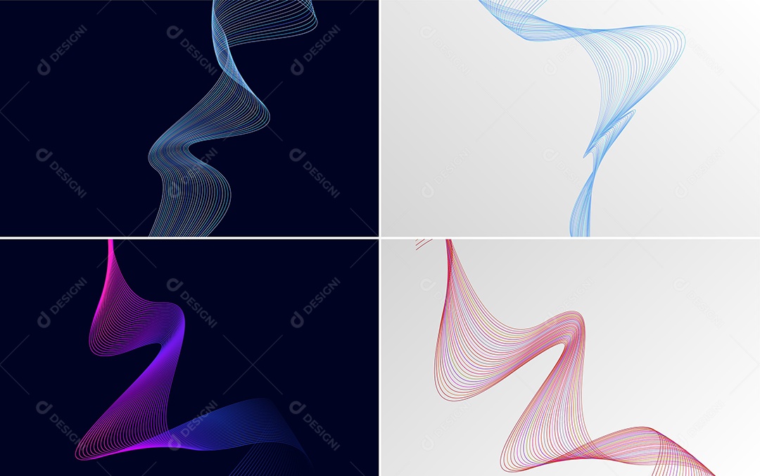 Ondas Sonoras Coloridas Dinâmicas De Linhas Mínimas Vetor EPS