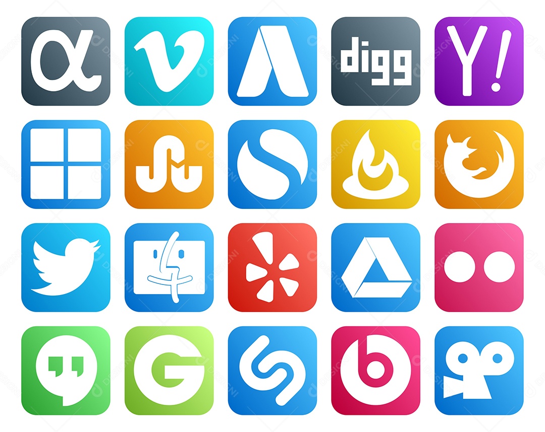 Pacote De Redes Sociais Vetor EPS