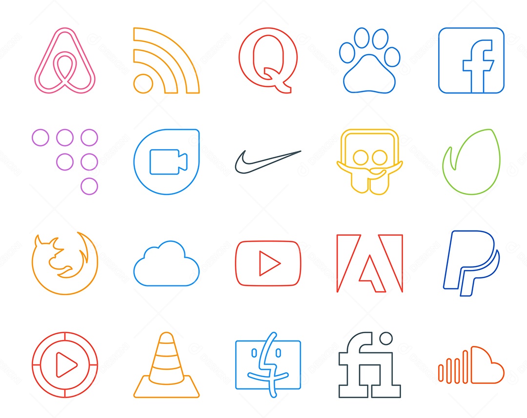 Pacote De Redes Sociais Vetor EPS