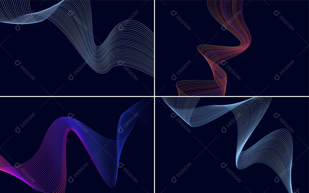 Ondas Sonoras Coloridas Dinâmicas De Linhas Mínimas Vetor EPS