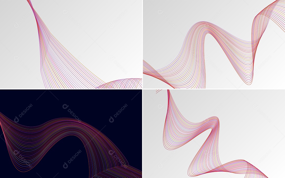 Ondas Sonoras Coloridas Dinâmicas De Linhas Mínimas Vetor EPS