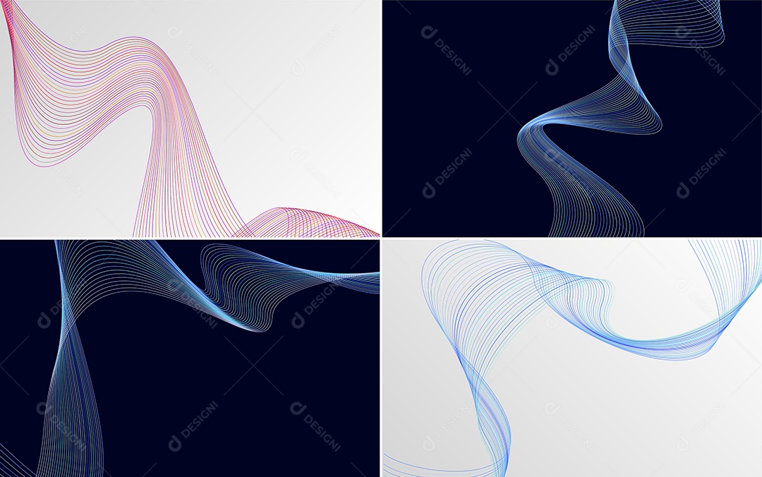 Ondas Sonoras Coloridas Dinâmicas De Linhas Mínimas Vetor EPS