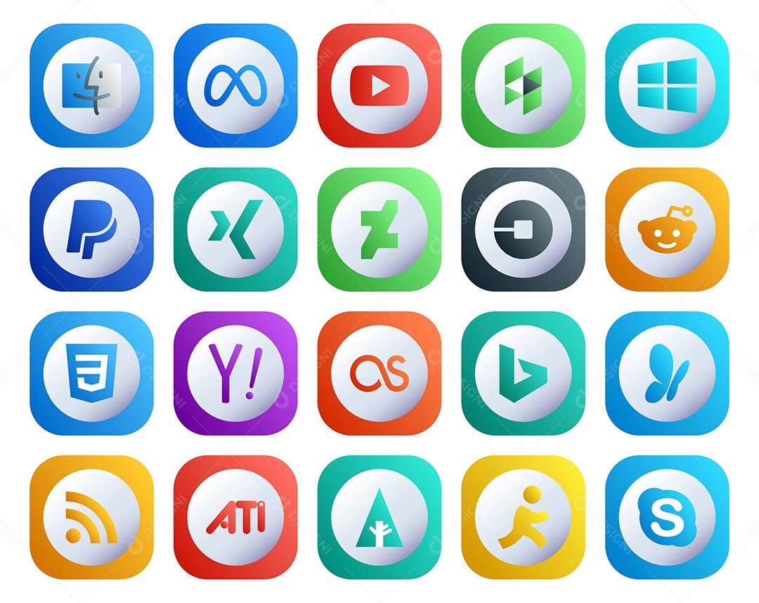 Pacote De Redes Sociais Vetor EPS