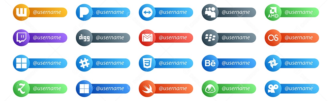 Pacote De Redes Sociais Vetor EPS