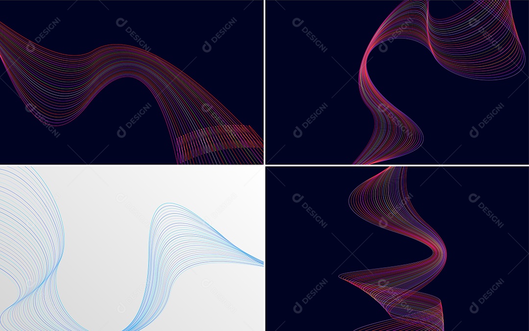 Ondas Sonoras Coloridas Dinâmicas De Linhas Mínimas Vetor EPS