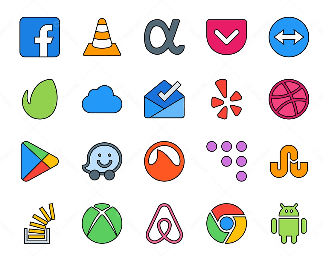 Pacote De Redes Sociais Vetor EPS