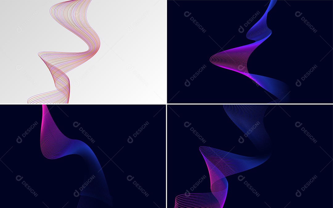 Ondas Sonoras Coloridas Dinâmicas De Linhas Mínimas Vetor EPS