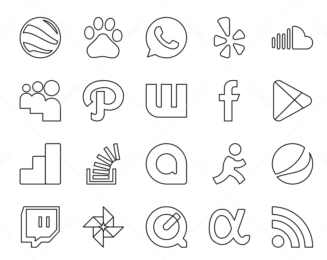 Pacote De Redes Sociais Vetor EPS