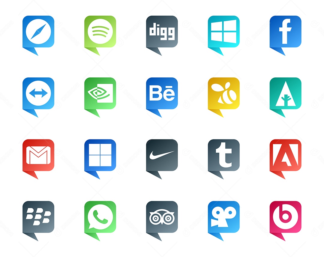 Pacote De Redes Sociais Vetor EPS