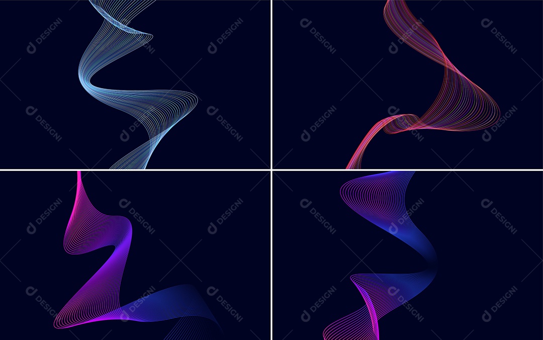 Ondas Sonoras Coloridas Dinâmicas De Linhas Mínimas Vetor EPS