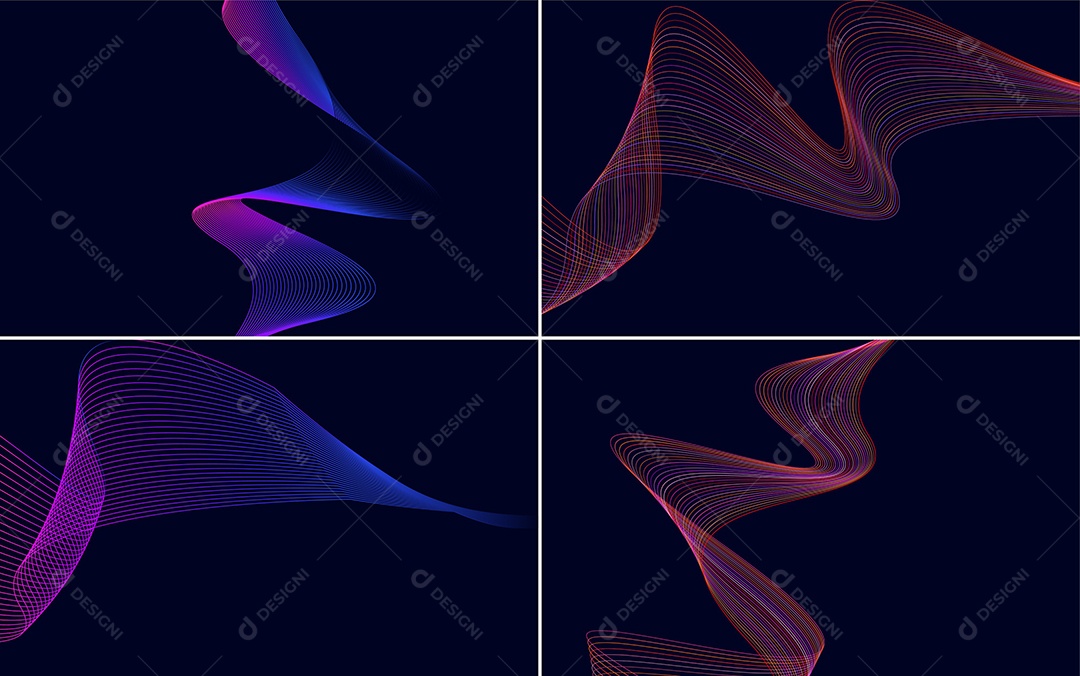 Ondas Sonoras Coloridas Dinâmicas De Linhas Mínimas Vetor EPS