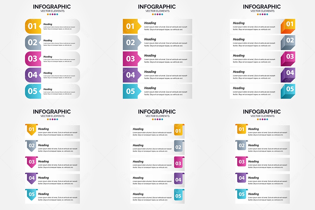 Pacote De Infográficos Vetoriais Vetor EPS