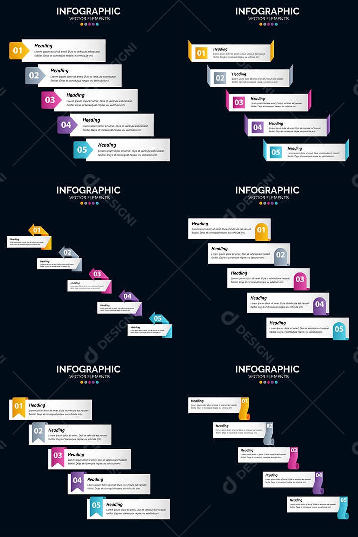 Pacote De Infográficos Vetoriais Vetor EPS