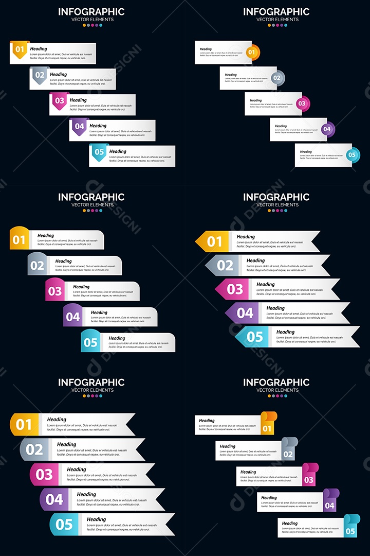 Pacote De Infográficos Vetoriais Vetor EPS