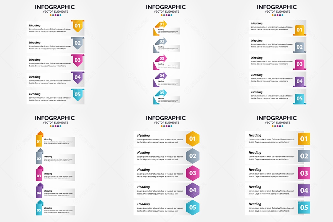 Pacote De Infográficos Vetoriais Vetor EPS