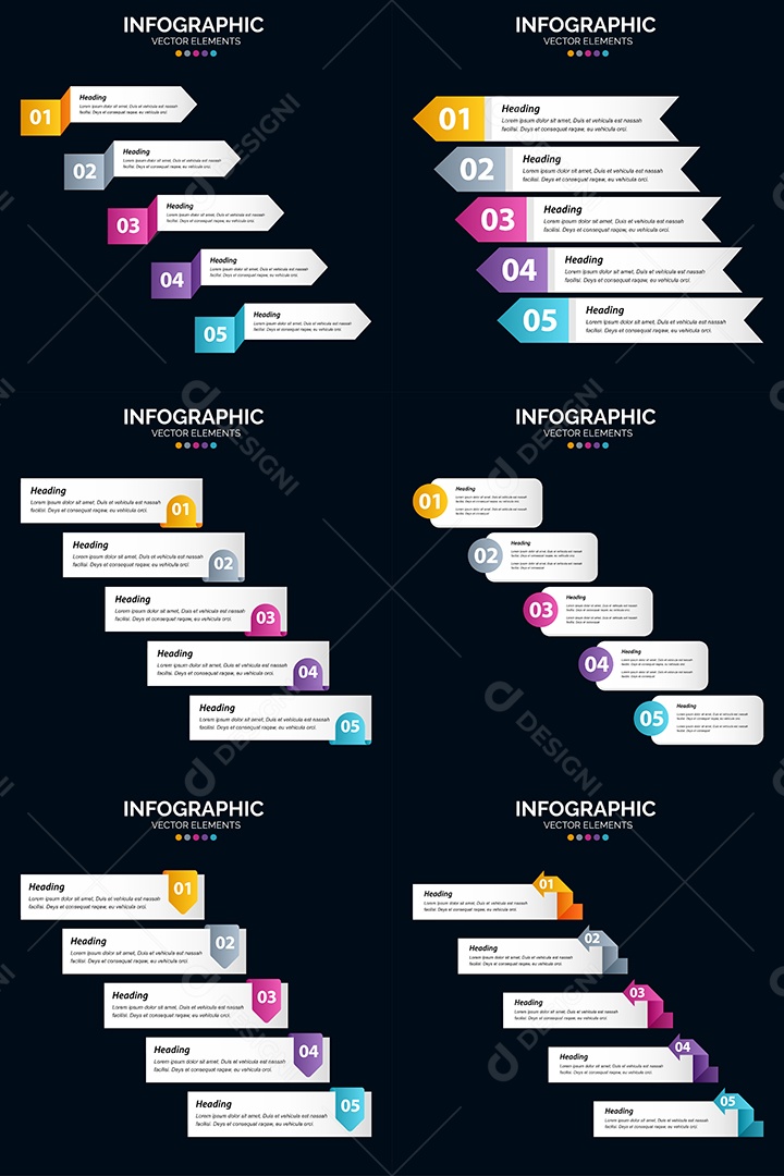 Pacote De Infográficos Vetoriais Vetor EPS