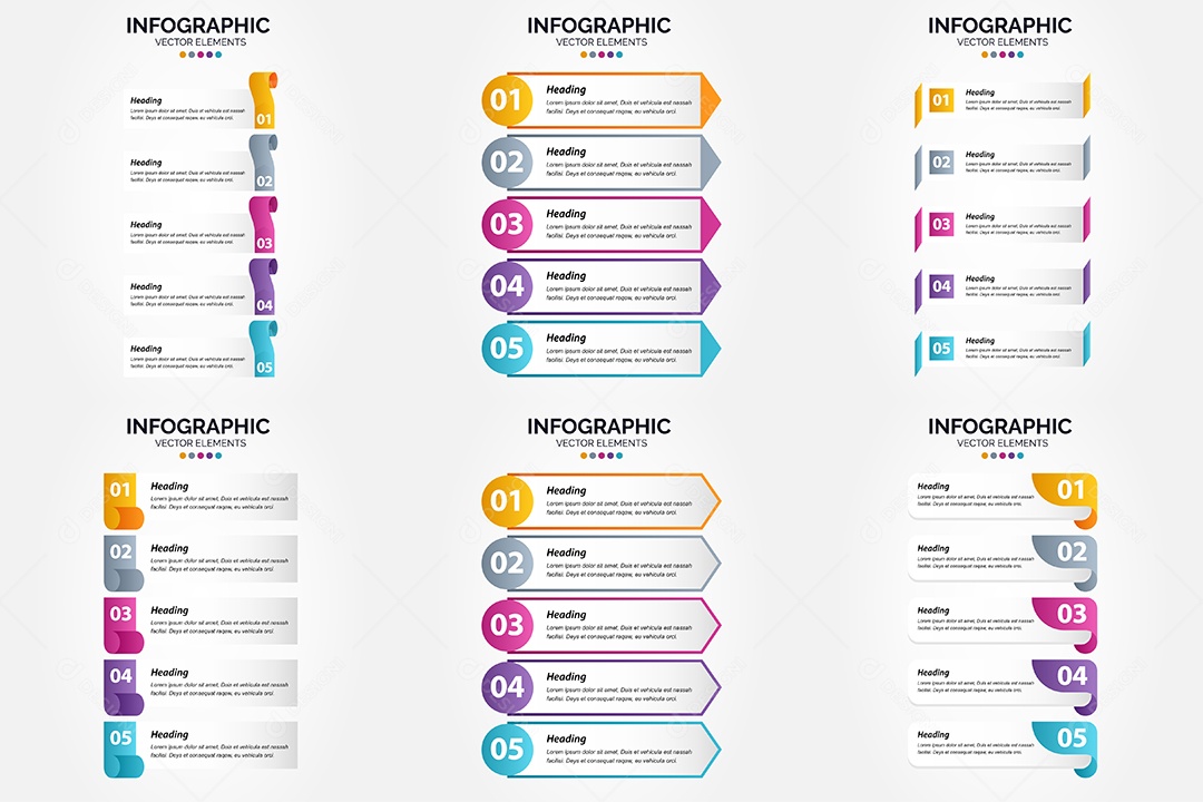 Pacote De Infográficos Vetoriais Vetor EPS