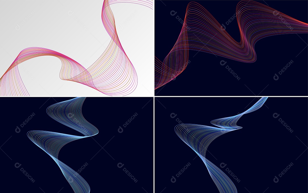 Ondas Sonoras Coloridas Dinâmicas De Linhas Mínimas Vetor EPS