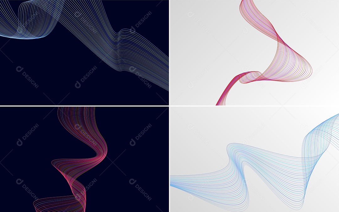 Ondas Sonoras Coloridas Dinâmicas De Linhas Mínimas Vetor EPS