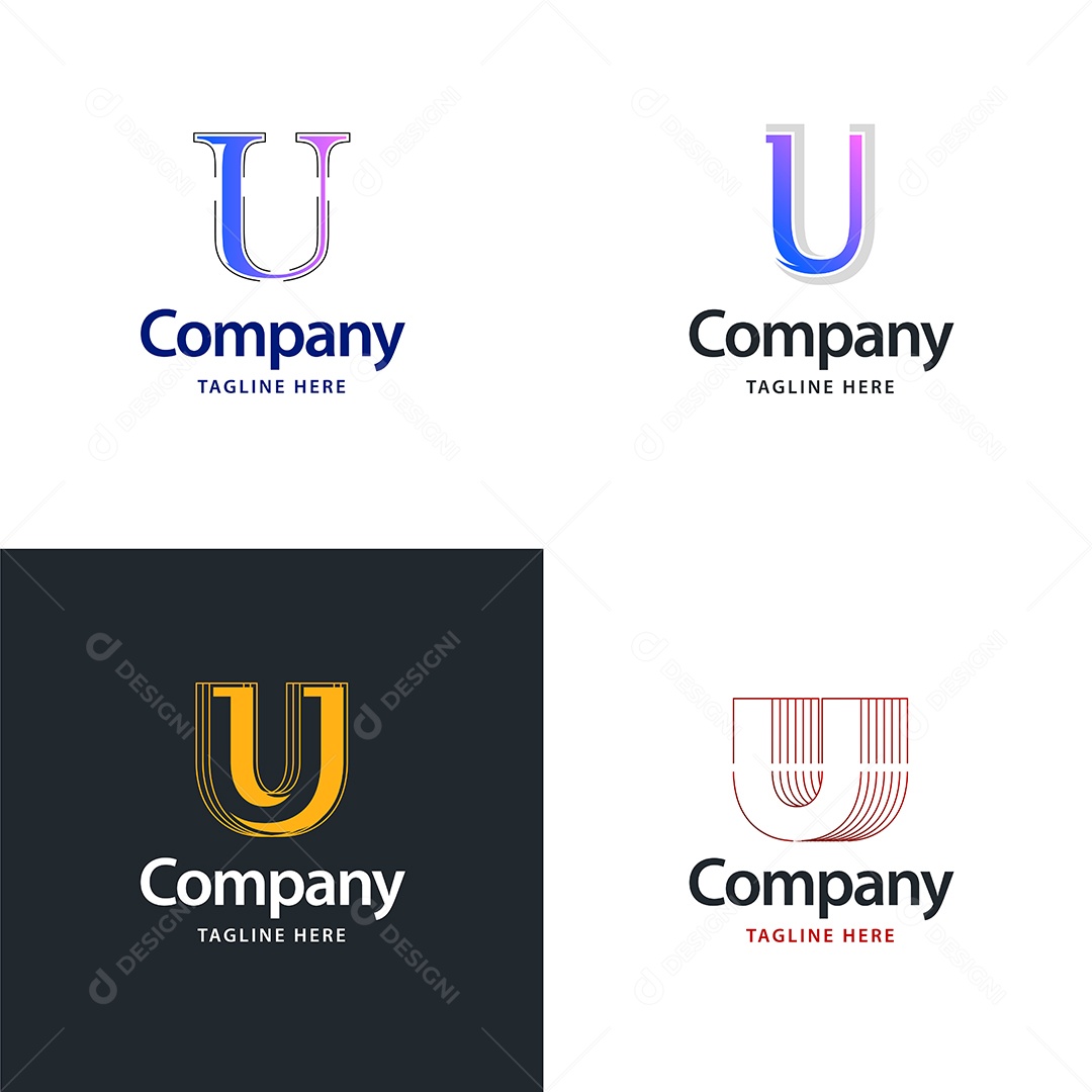 Logo U Personalizada Logotipos Modernos Vetor EPS