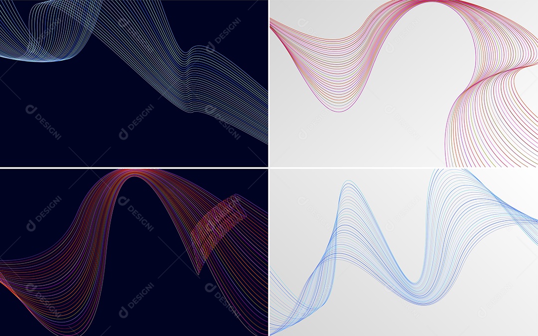Ondas Sonoras Coloridas Dinâmicas De Linhas Mínimas Vetor EPS