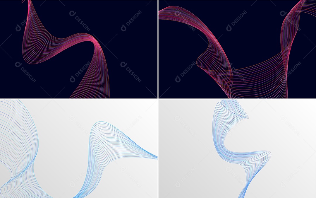 Ondas Sonoras Coloridas Dinâmicas De Linhas Mínimas Vetor EPS